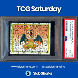 2000 MERLIN POKEMON 2 STICKER #123 CHARIZARD PRISM PSA 6 - Image 1