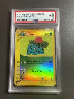2002 Pokemon Expedition Ivysaur Reverse Foil #82 PSA MINT 9 Rare - Image 1