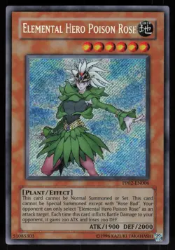 Elemental Hero Poison Rose PP02-EN006 Secret Rare Yu-Gi-Oh - Image 1
