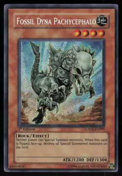 Fossil Dyna Pachycephalo LODT-EN099 Secret Rare 1st Edition Yu-Gi-Oh - Image 1
