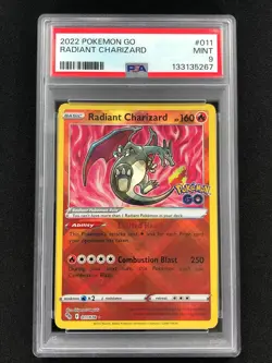Pokemon 2022 Radiant Charizard 011/078 PSA 9 Mint - Image 1