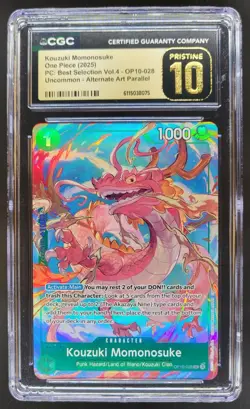 2025 ONE PIECE CCG KOUZUKI MOMONOSUKE ALT ART OP10-028 CGC 10 PRISTINE A PT - Image 1