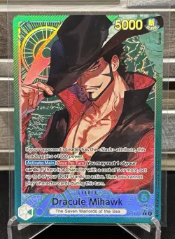 OP14-020 Dracule Mihawk Leader Alt Art One Piece TCG The Azure Seas Seven - Image 1