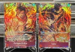One Piece TCG Sabo OP05-007 & Portgas.D.Ace ST15-005 Illustration Box 5 - Image 1