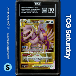 2022 POKEMON ASTRAL RADIANCE ORIGIN FORME PALKIA VSTAR SECRET RARE GOLD TAG 10 - Image 1