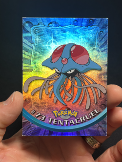 Topps Pokemon Series 1 Blue Logo 1st Print Rainbow Foil Tentacruel #73 - Image 1
