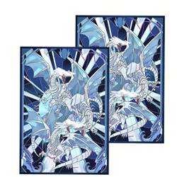 Anime Glass YuGiOh! Blue Eyes White Dragon Holo Foil Card Sleeves 50 counts TCG - Image 3
