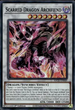 Scarred Dragon Archfiend 1st Super Rare SDCK-EN049 Yu-Gi-Oh! - Image 1