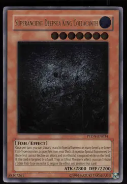 Superancient Deepsea King Coelacanth (UTR) PTDN-EN034 Ultimate Rare Yu-Gi-Oh - Image 1