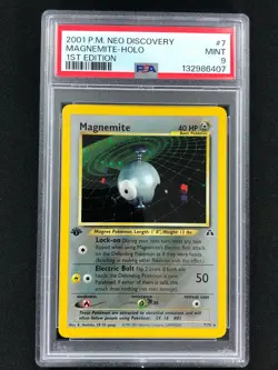 Pokemon 2001 Magnemite 1st Holo 7/75 Neo PSA 9 - Image 1