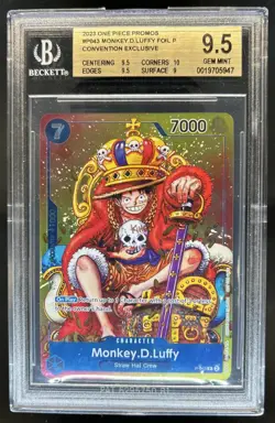 2023 One Piece Convention Exclusive Monkey D Luffy Foil #P-043 BGS 9.5 - Image 1