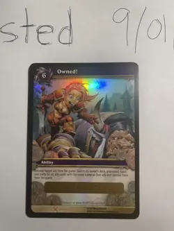 Foil Loot Card World of Warcraft WOWTCG Owned! w/ Flag of Ownership UNSCRATCHED - Image 1