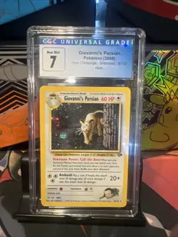 CGC 7 NEAR MINT Giovanni's Persian 2000 Gym Challenge 8/132 Holo Pokemon Card - Image 1