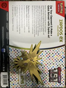 Pokemon TCG Zapdos Ex Collection Box Scarlet and Violet 151 Cards 290-85313 - Image 3