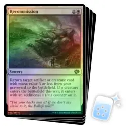 FOIL RECOMMISSION X4 The Brothers' War BRO Magic MTG MINT CARD - Image 1