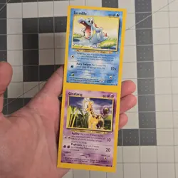 Pokemon Uncut Sheet NFC Miscut Error Totodile Girafarig Neo Genesis Cards - Image 1