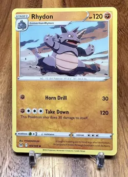 Rhydon 090/196 Non Holo Lost Origin Pokemon Card NM - Image 1