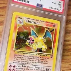 Charizard 4/130 BASE 2 Graded Pokemon Card - PSA 8 - NM MT - Swirl - Image 2