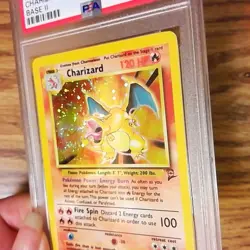 Charizard 4/130 BASE 2 Graded Pokemon Card - PSA 8 - NM MT - Swirl - Image 3