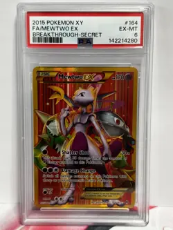 2015 Pokemon XY Breakthrough Mewtwo EX #164 | Full Art Secret Rare | PSA 6 EX-MT - Image 1