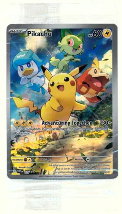 2023 POKEMON SVP EN-SV BLACK STAR PROMO #027 PIKACHU PALDEA EVOLVED - SEALED - Image 1