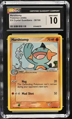 CGC GEM MINT 10 Pokemon Marshtomp 38/100 2006 EX Crystal Guardians - Image 1