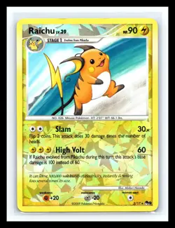 💥 Pokemon TCG Raichu 3/17 Pop Series 9, Cracked Ice Reverse Holo Rare 2009 - Image 1