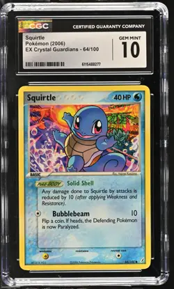 CGC GEM MINT 10 Pokemon Squirtle 64/100 2006 EX Crystal Guardians - Image 1