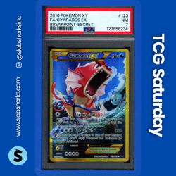 2016 POKEMON XY BREAKPOINT #123/122 GYARADOS FULL ART SECRET RARE HOLO PSA 7 - Image 1