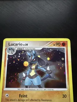 LUCARIO HOLO 6/130 DIAMOND AND PEARL NM POKEMON ~swirl holo - Image 3