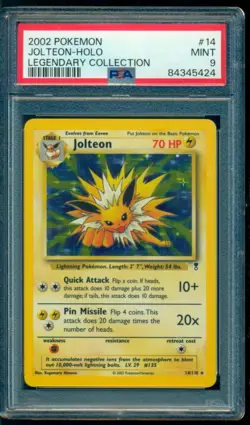 2002 Pokemon Legendary Collection #14 Jolteon Holo PSA 9 Mint - Image 1