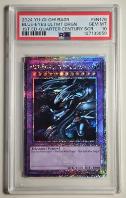 2024 YU-GI-OH! Blue Eyes Ultimate Dragon RA03-EN178 QCR PSA 10 - Image 1