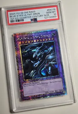 2024 YU-GI-OH! Blue Eyes Ultimate Dragon RA03-EN178 QCR PSA 10 - Image 2