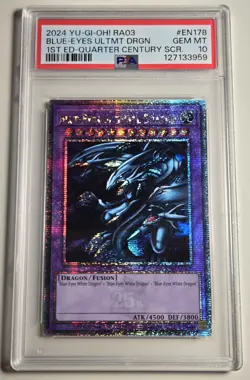 2024 YU-GI-OH! Blue Eyes Ultimate Dragon RA03-EN178 QCR PSA 10 - Image 4