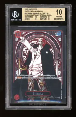2025 One Piece OP-09 EN Carrying on His Will Silver #004 Shanks BGS 10 PRISTINE - Image 1