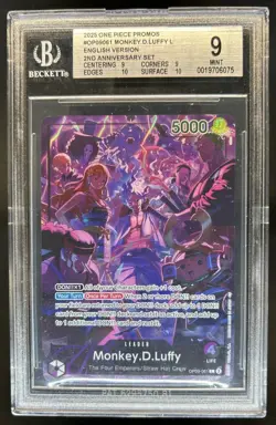 2025 One Piece 2nd Anniversary Monkey D Luffy Promo #OP09-061 BGS 9 - Image 1