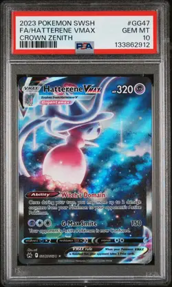2023 POKEMON SWORD & SHIELD CROWN ZENITH #GG47 FULL ART/HATTERENE VMAX PSA 10 - Image 1