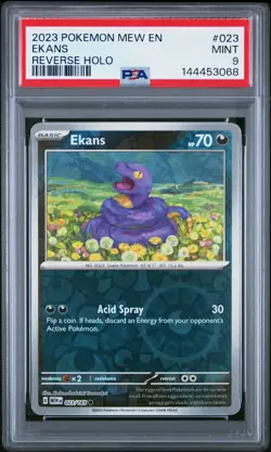 2023 POKEMON MEW EN-151 REVERSE HOLO #023 EKANS PSA 9 - Image 1