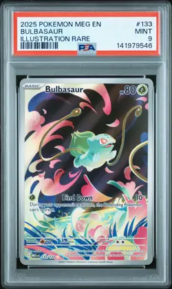 2025 POKEMON MEG EN-MEGA EVOLUTION ILLUSTRATION RARE #133 BULBASAUR PSA 9 - Image 1