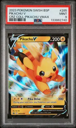 2023 POKEMON SWSH BLACK STAR PROMO #285 PIKACHU V PSA 9 - Image 1