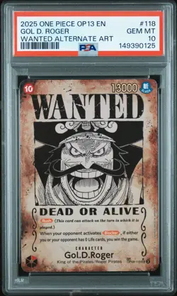 2025 ONE PIECE CARRYING ON HIS WILL WANTED ALT ART #118 GOL D. ROGER PSA 10 - Image 1