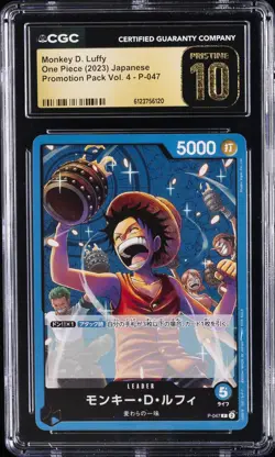 2023 ONE PIECE JPN PROMOTION PACK VOL 4. #P-047 MONKEY D. LUFFY CGC 10 PRISTINE - Image 1