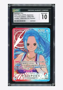 One Piece CGC 10 GEM MINT Nefeltari Vivi L Alt Art 2025 EB03-001 EB03 Japanese - Image 1