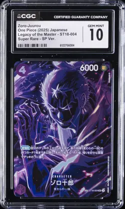 2025 ONE PIECE JPN LEGACY OF THE MASTER SUPER RARE #ST18-004 ZORO-JUUROU CGC 10 - Image 1