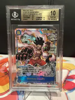 Monkey D Luffy OP11-118 Manga Alt Art SEC, Fist Of Divine Speed, BGS 10 Pristine - Image 2