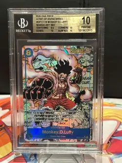 Monkey D Luffy OP11-118 Manga Alt Art SEC, Fist Of Divine Speed, BGS 10 Pristine - Image 3