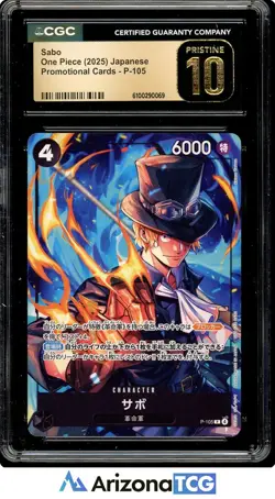 One Piece 2025 Sabo P-105 Japanese Promo BLACK LABEL CGC 10 - Image 1