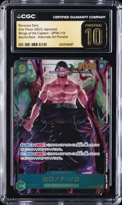 2023 ONE PIECE JPN WINGS OF THE CAPTAIN ALT ART RORONOA ZORO CGC 10 PRISTINE - Image 1