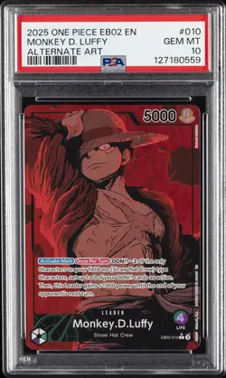 2025 ONE PIECE EB02-ANIME 25TH COLLECTION ALT ART #010 MONKEY D. LUFFY PSA 10 - Image 1