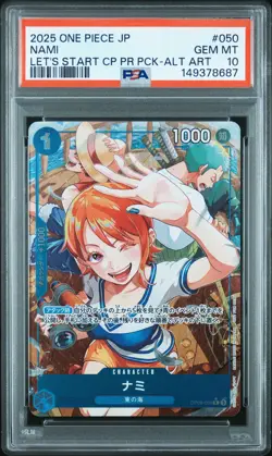 2025 ONE PIECE JPN LET'S START CAMPAIGN PROMOTION PACK ALTERNATE ART NAMI PSA 10 - Image 1